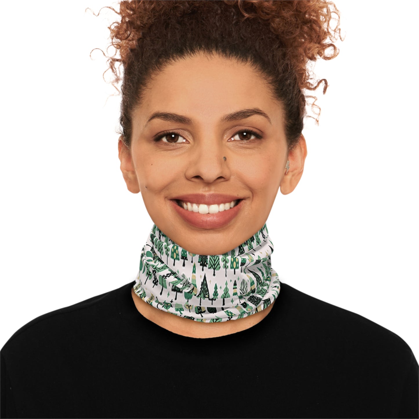 Mini Vintage Green Trees Midweight Neck Gaiter