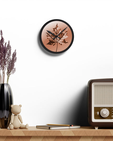 Soft Maple Leaf Acrylic Round Wall Clock, 8" x 8"