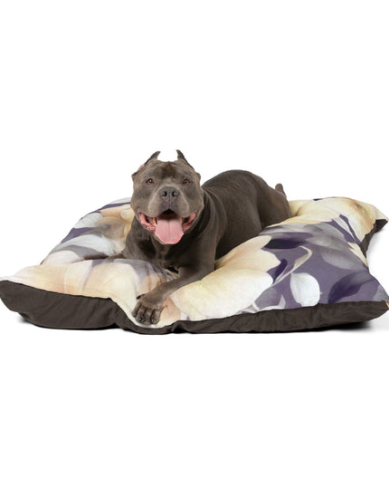 White Blush Floral Bunch Pet Bed, 50" × 40"