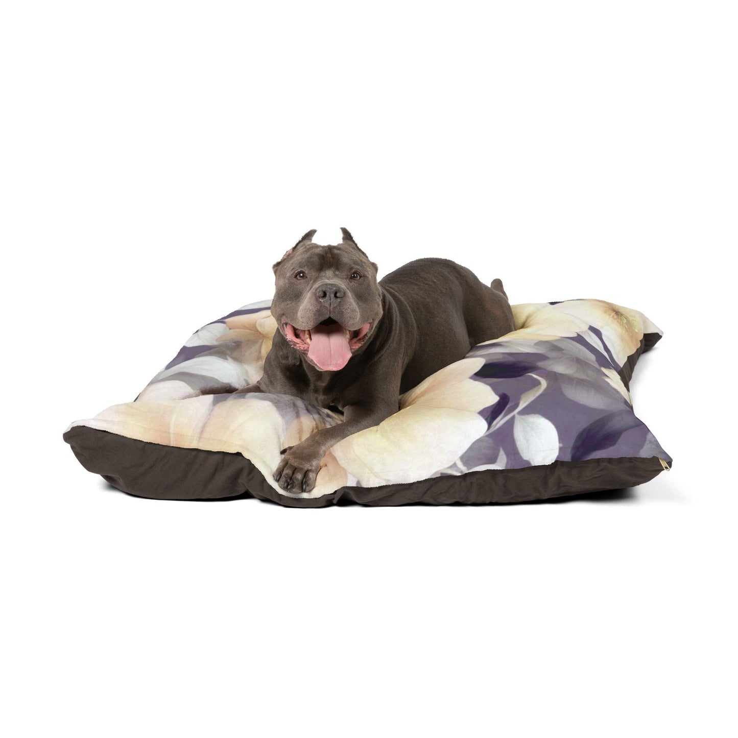 White Blush Floral Bunch Pet Bed, 50" × 40"
