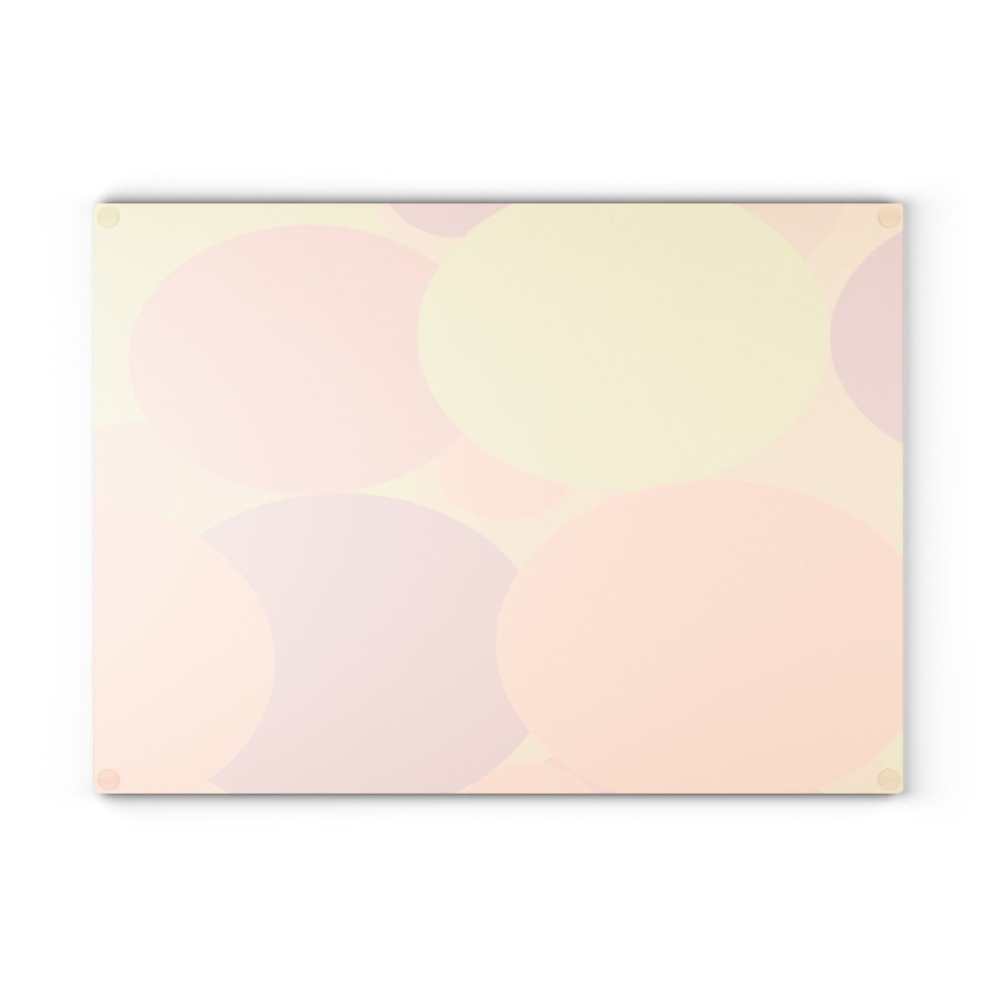 Pastel Hot Peach Patches 11" x 15" Glass Cutting Board