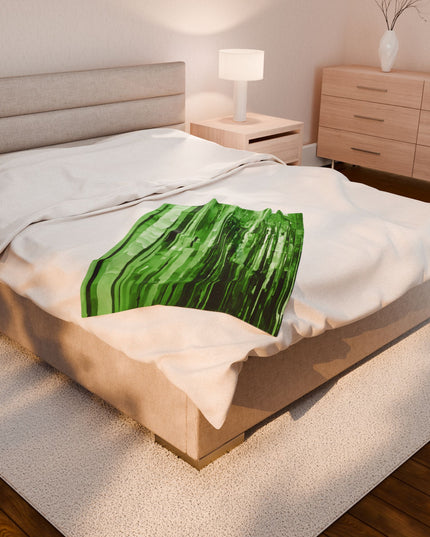 Striped Mint Pastel Velveteen Plush Blanket, 30" x 40"