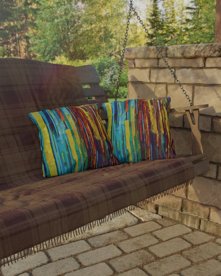 Striped Alpha Pastel 16" x 16" Outdoor Pillow