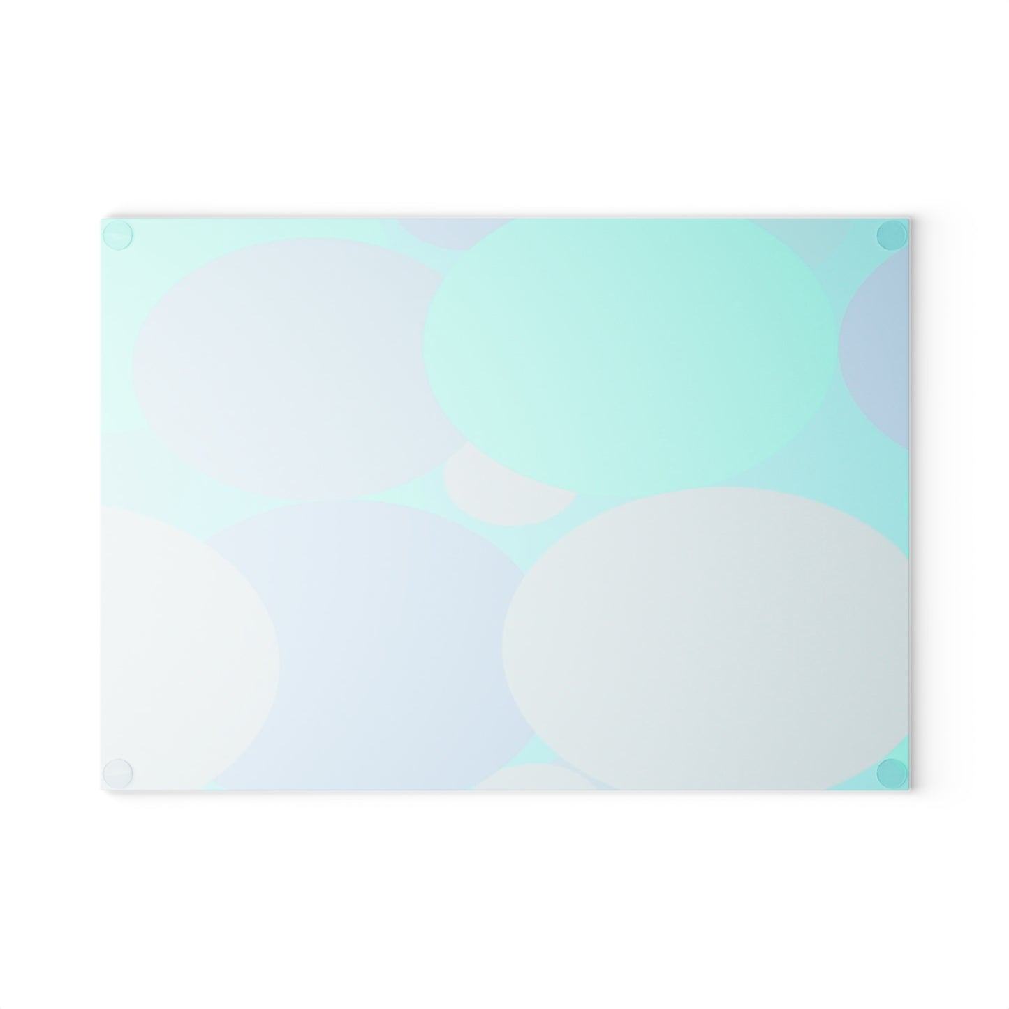 Pastel Tan and Tif Patches 8" x 11" Glass Cutting Board