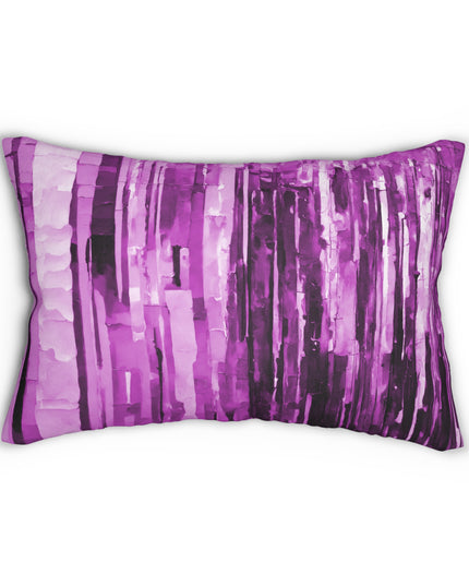 Striped Powder Lavender Pastel Spun Polyester Lumbar Pillow, 20" x 14"