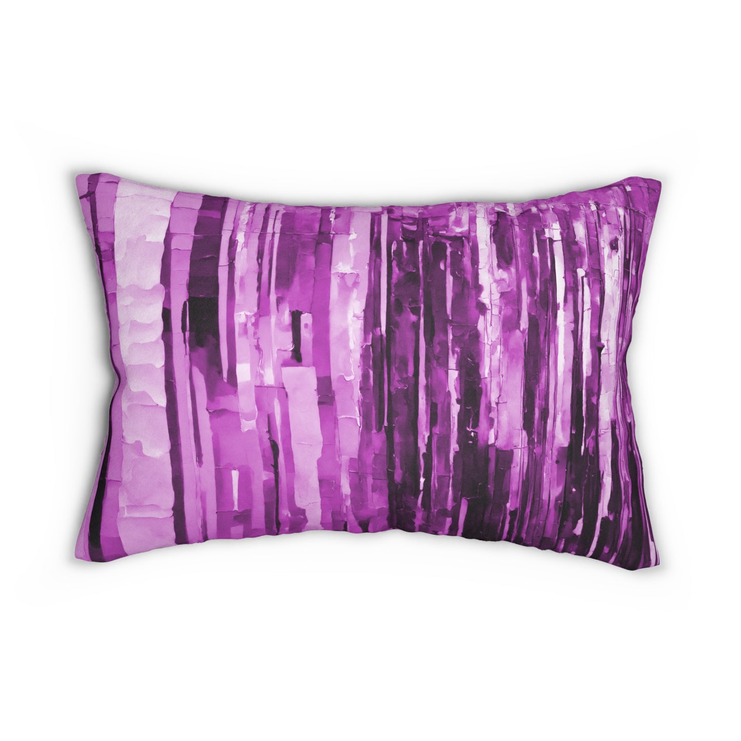 Striped Powder Lavender Pastel Spun Polyester Lumbar Pillow, 20" x 14"