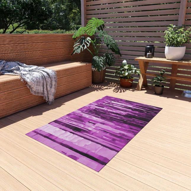 Striped Powder Lavender 36" x 60" Outdoor Rug