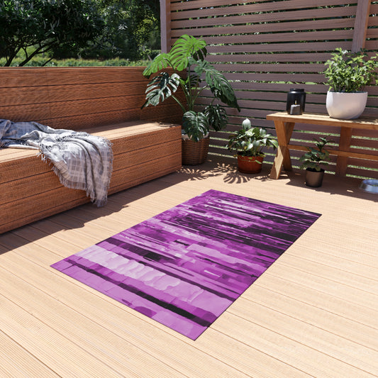 Striped Powder Lavender 36" x 60" Outdoor Rug