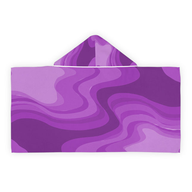 Wavey Purple Wavey Youth Hooded Towel, 24" x 48"