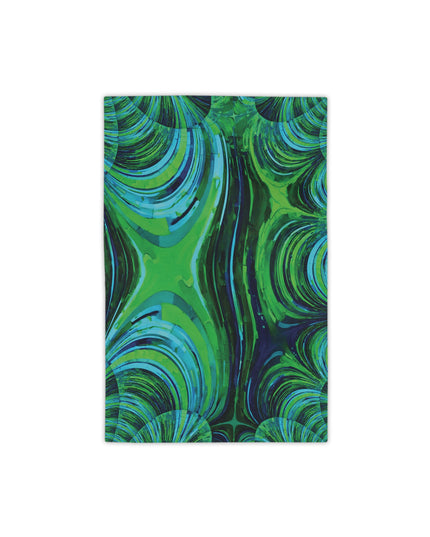 Uzi Spiral Blue Green Beach Towel, 18" x 27"