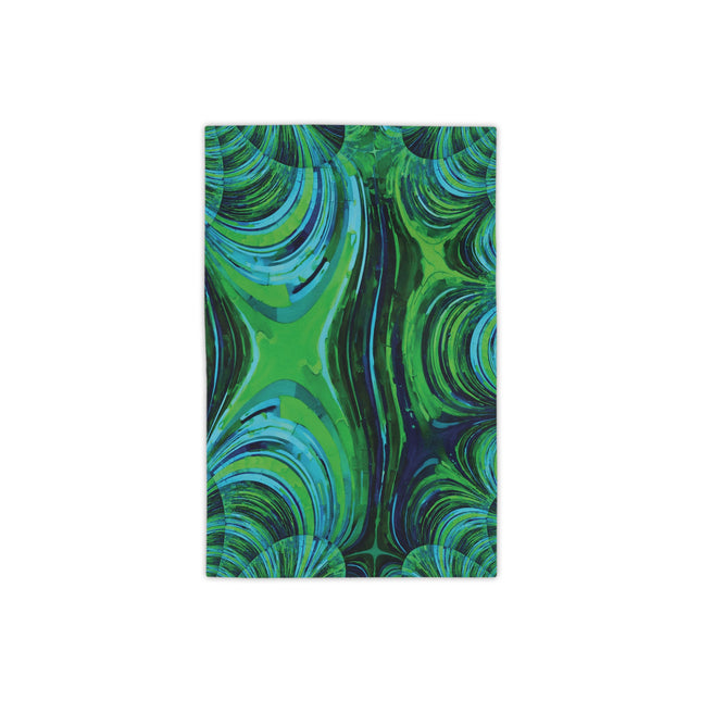 Uzi Spiral Blue Green Beach Towel, 18" x 27"