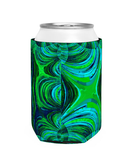Uzi Spiral Blue Green 12 oz Can Cooler Sleeve