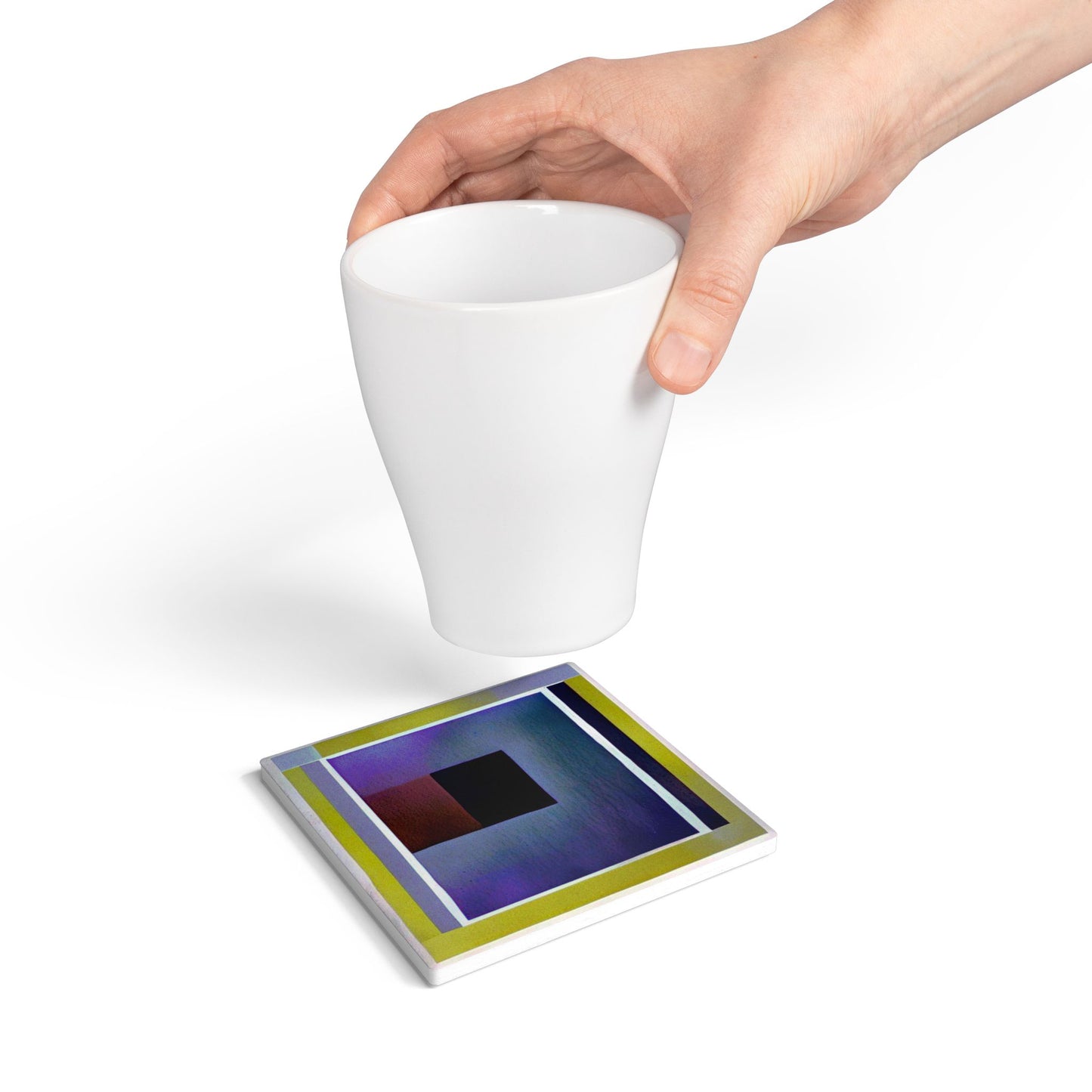 Zeta Shadow 4" x 4" Square Ceramic Coaster