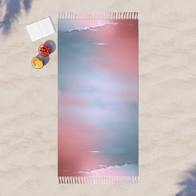 Blue Sea Peach Fog 38" × 81" Boho Beach Cloth