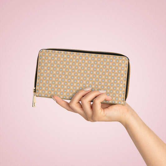 Tan Sunset Star-crossed Bodies Elegant Abstract Zipper Wallet - Stylish & Functional Accessory for Everyday Use