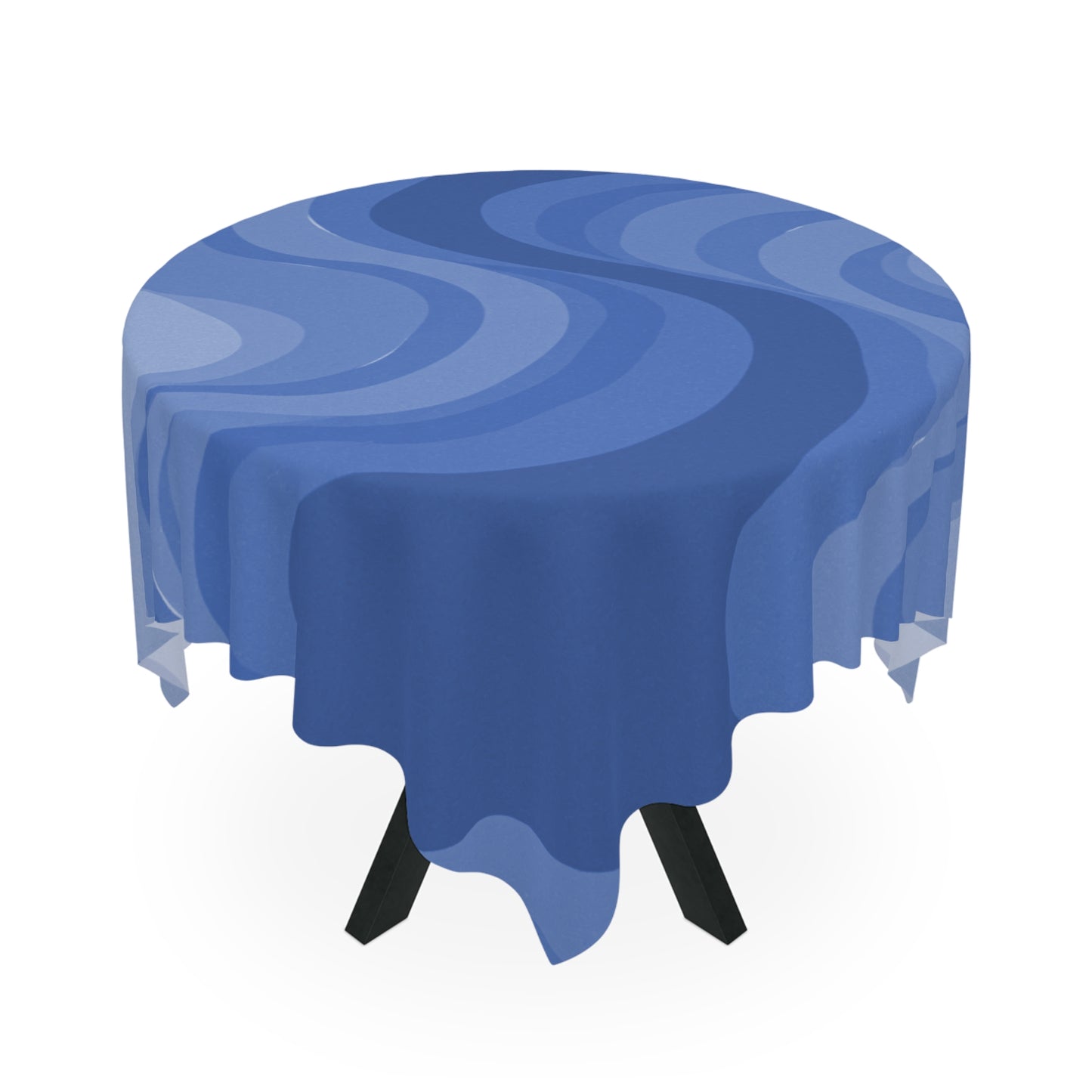 Deep Blue Wavey Tablecloth, 55" x 55"