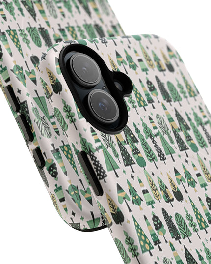 Mini Vintage Green Trees Iphone 16 Plus Tough Magnetic Cases