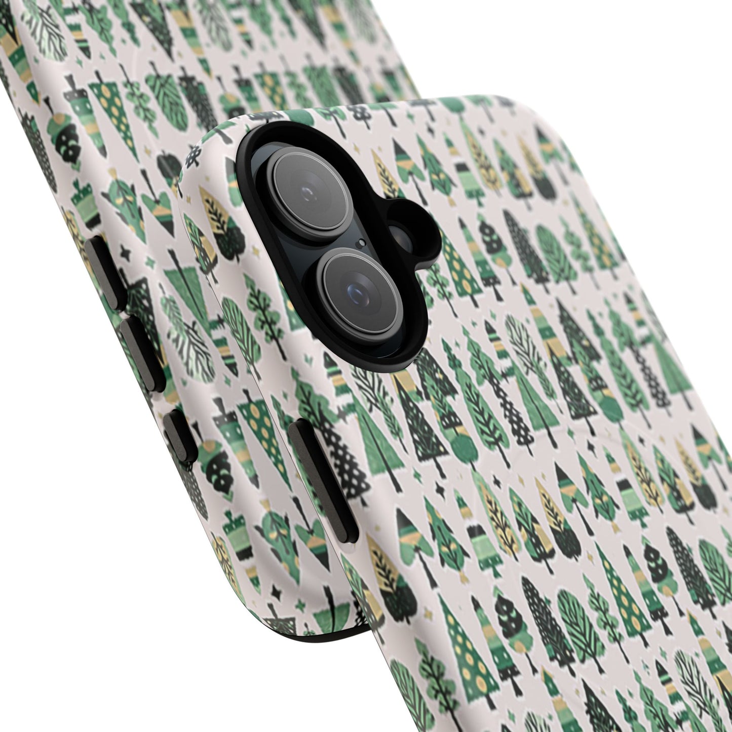 Mini Vintage Green Trees Iphone 16 Plus Tough Magnetic Cases