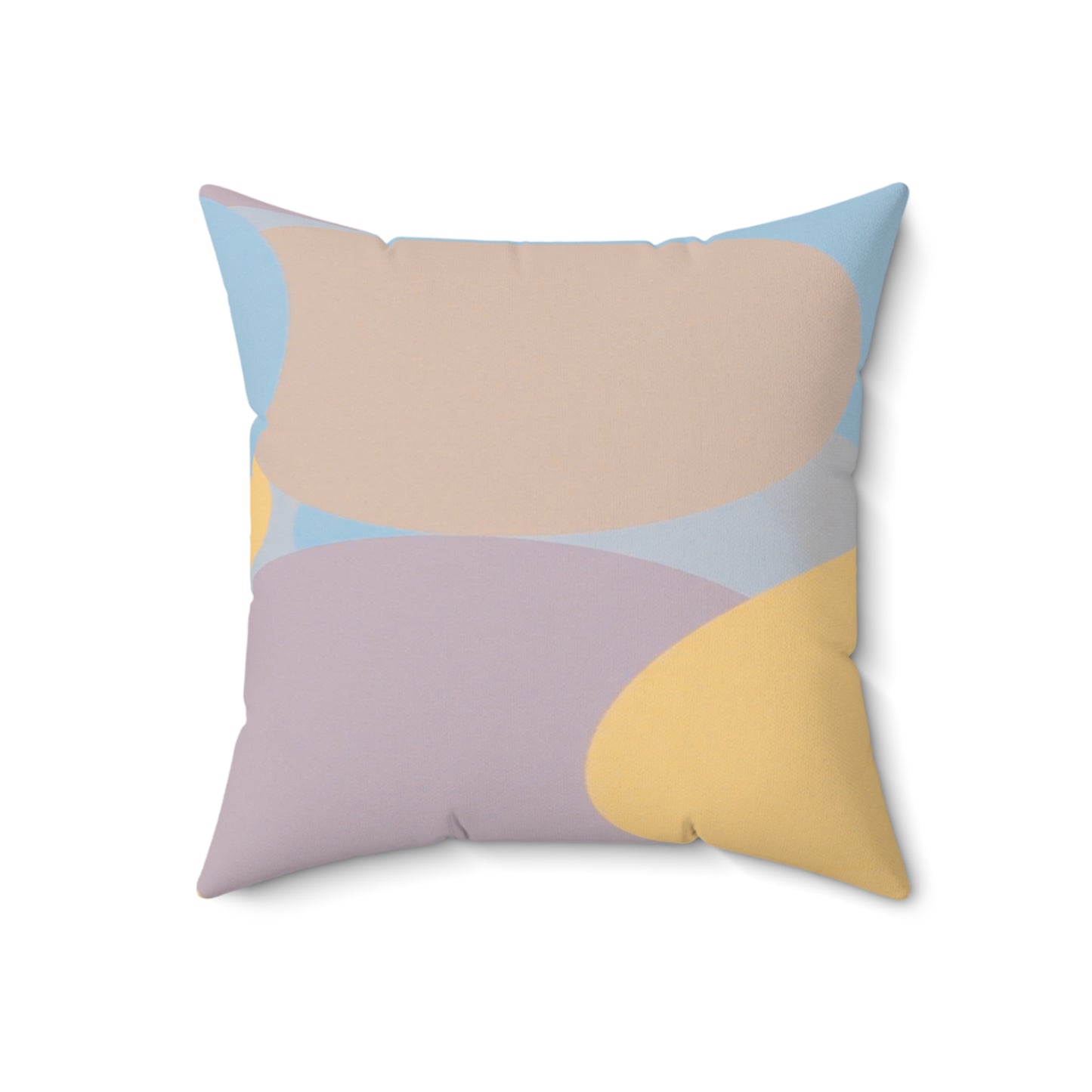 Pastel Baby Blue and Peach Patches 18" x 18" Faux Suede Square Pillow
