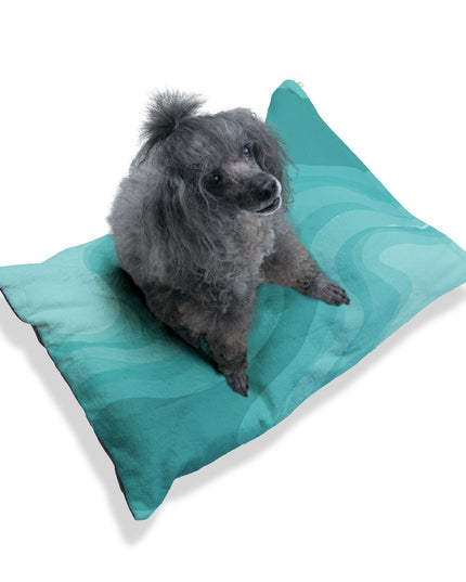 Tif Green Wavey 28" × 18" Pet Bed