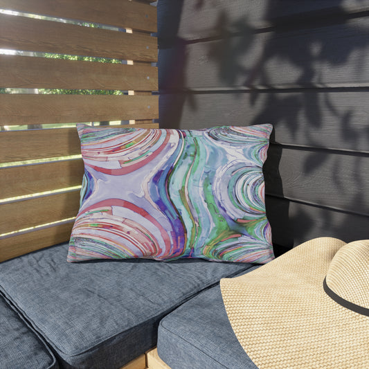 Uzi Spiral Pastels 20" x 14" Outdoor Pillow