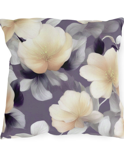 White Blush Floral Bunch 18" x 18" Outdoor Pillow