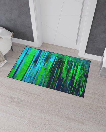 Striped Blue Green 36" x 60" Heavy Duty Floor Mat