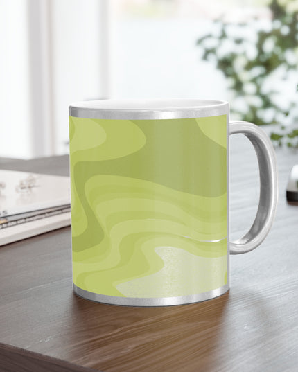 Lemon Wavey 11 oz Metallic Mug (Silver\Gold)