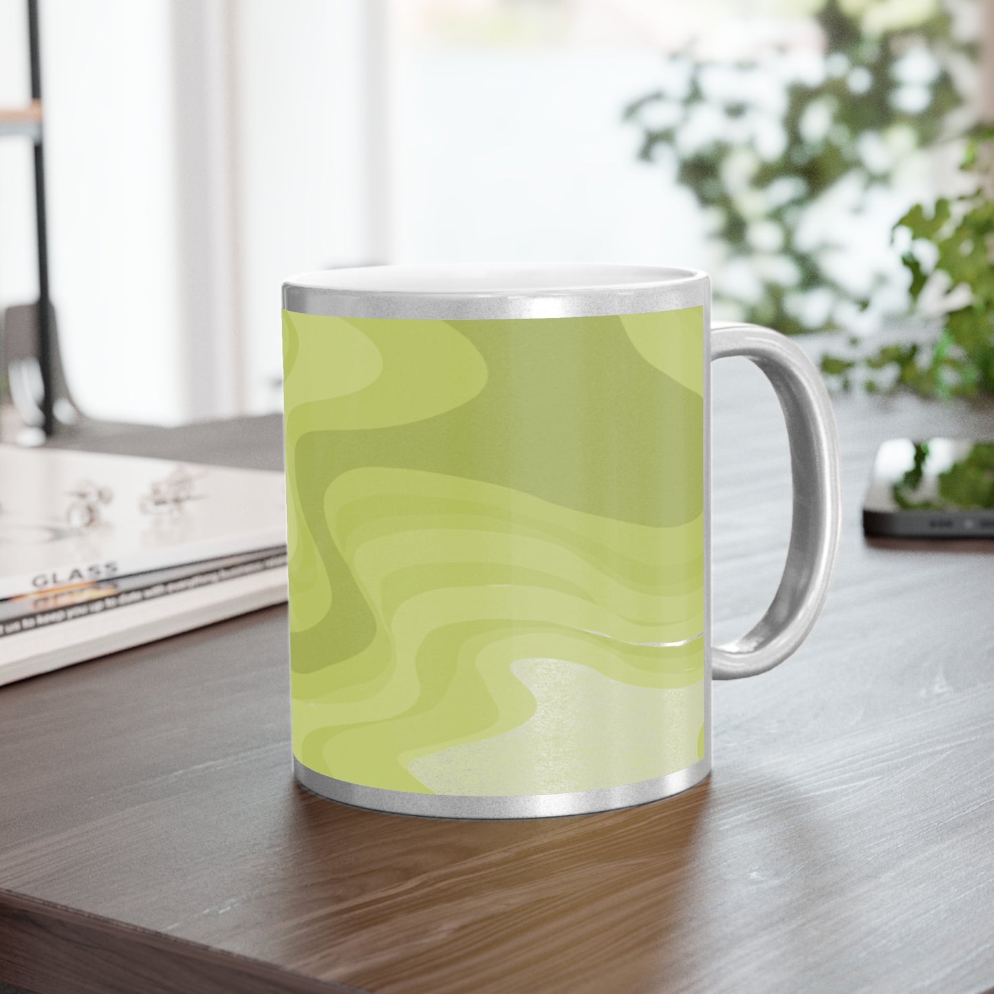 Lemon Wavey 11 oz Metallic Mug (Silver\Gold)