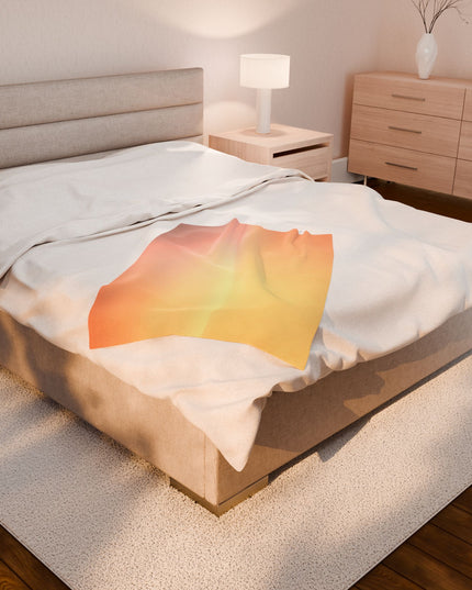 Hot Peach Fade Velveteen Plush Blanket, 30" x 40"