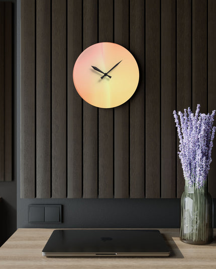 Hot Peach Fade Acrylic Wall Clock, Round or Square, 10.75" x 10.75"