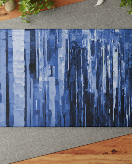Striped Deep Blue 11" x 15" Glass Cutting Board