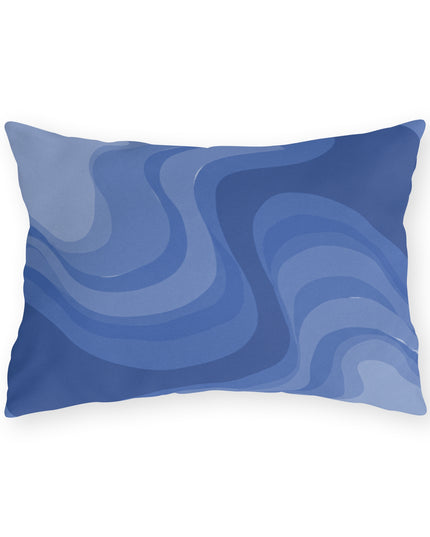 Deep Blue Wavey 20" x 14" Outdoor Pillow