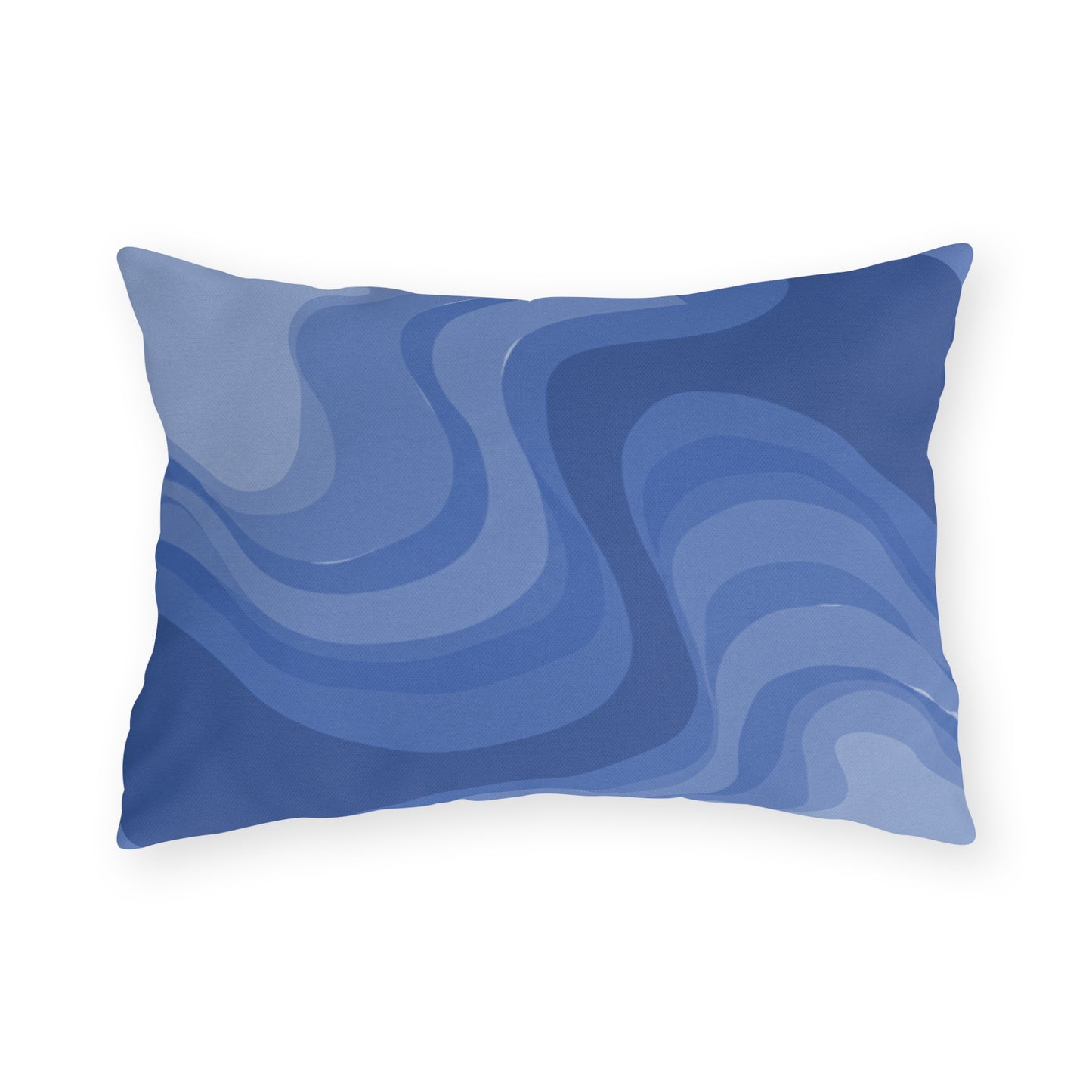 Deep Blue Wavey 20" x 14" Outdoor Pillow