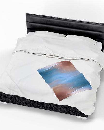 Blue Sea Peach Fog Velveteen Plush Blanket, 30" x 40"