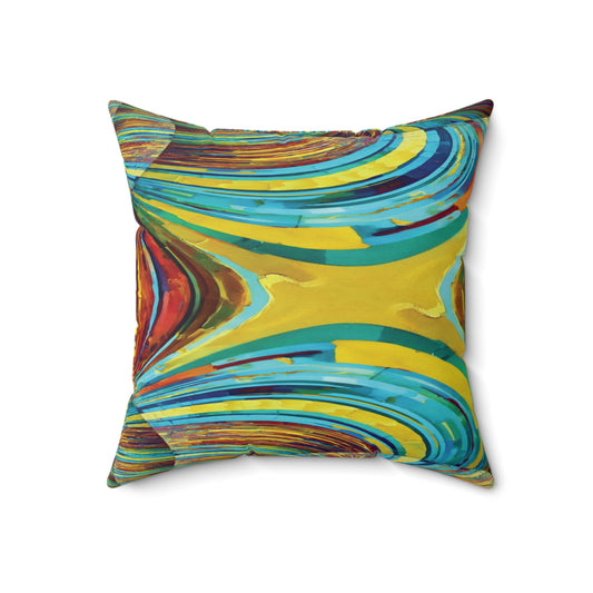 Uzi Spiral Alpha Faux Suede Square Pillow, 18" x 18"