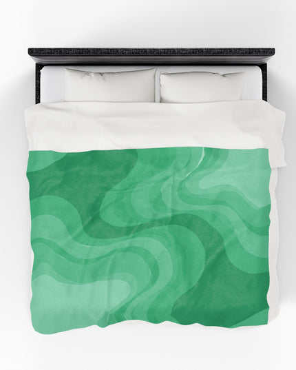 Mint Green Wavey Velveteen Plush Blanket, 60" x 80"
