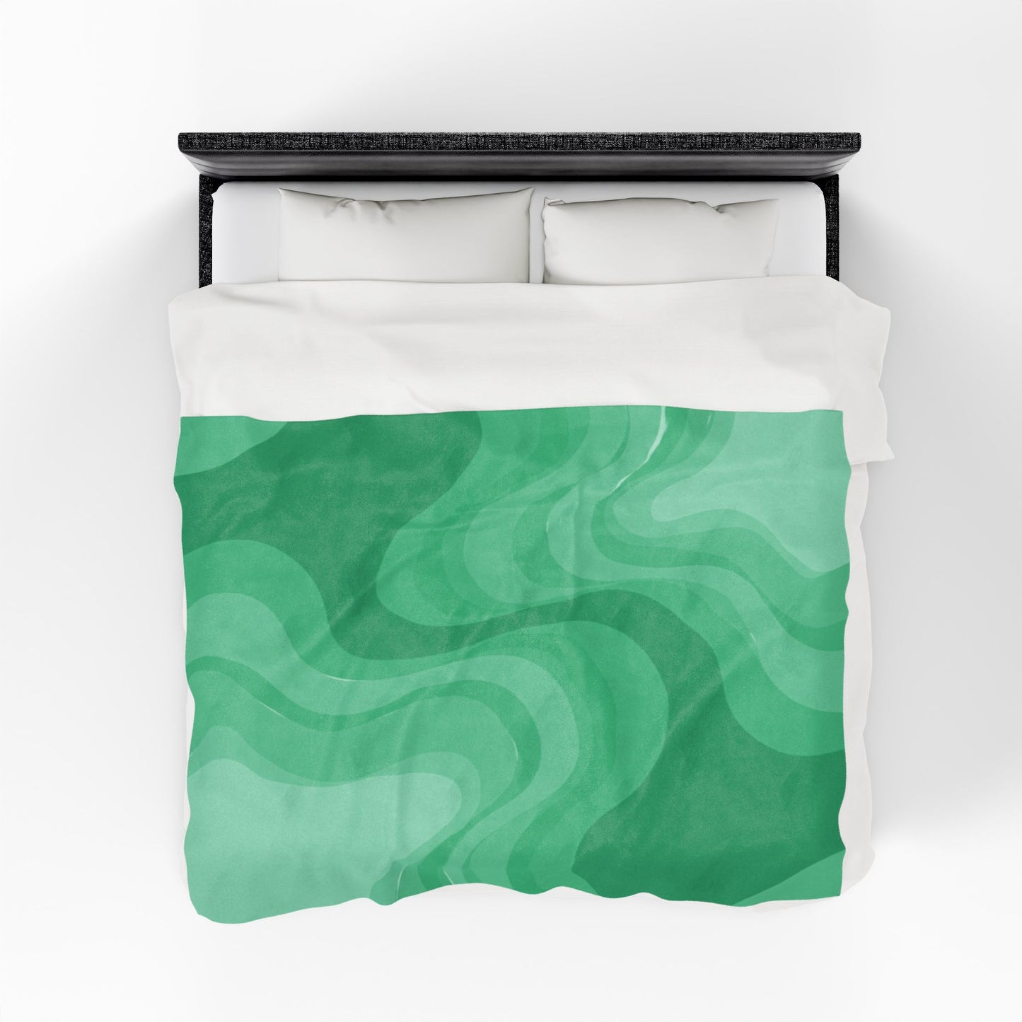 Mint Green Wavey Velveteen Plush Blanket, 60" x 80"