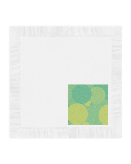 Pastel Green Patches White Coined Napkins, 6.5" x 6.5"