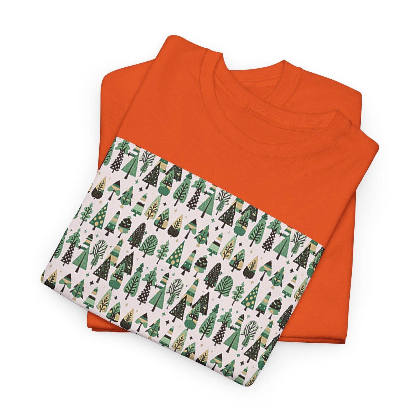 Mini Vintage Green Trees Unisex Heavy Cotton Tee, Small