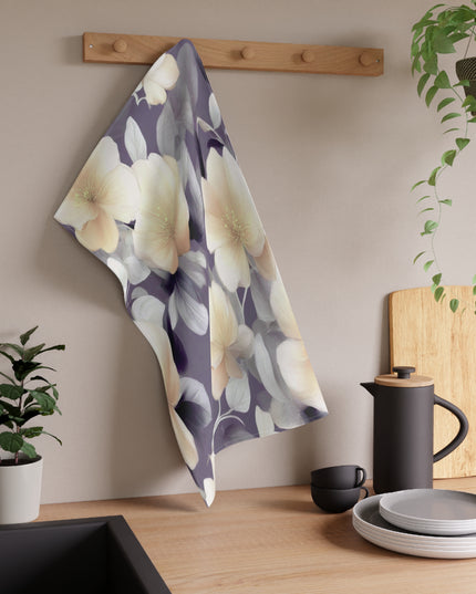 White Blush Floral Bunch Tea Towels (cotton, poly), 18" x "30