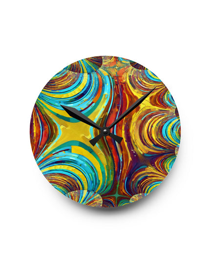 Uzi Spiral Alpha Acrylic Round Wall Clock, 8" x 8"