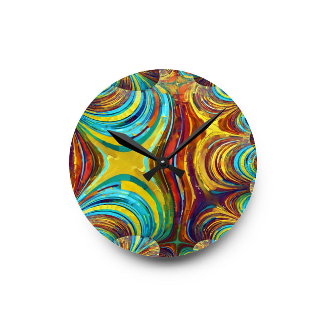 Uzi Spiral Alpha Acrylic Round Wall Clock, 8" x 8"