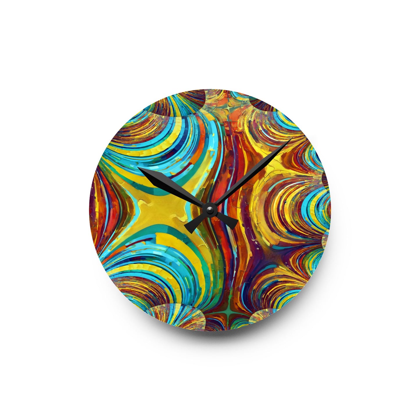 Uzi Spiral Alpha Acrylic Round Wall Clock, 8" x 8"