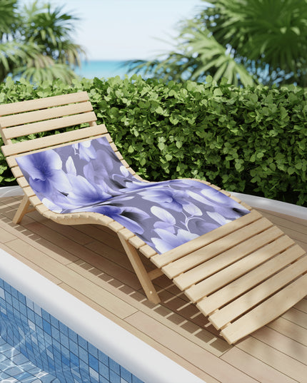Indigo Blossom Floral Bunch Beach Towel, 24" x 44"