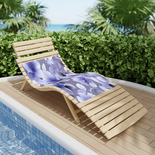 Indigo Blossom Floral Bunch Beach Towel, 24" x 44"