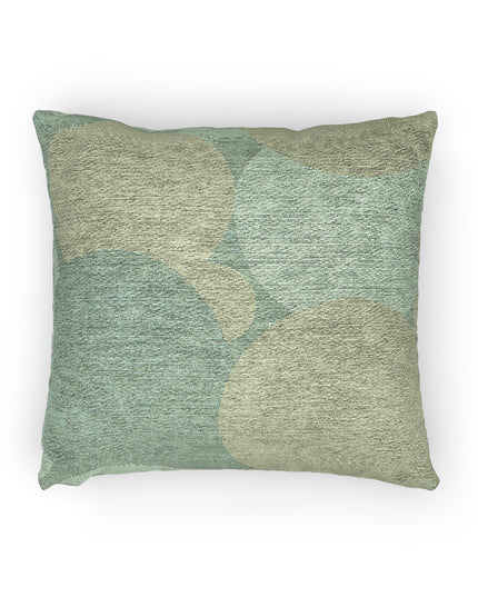 Pastel Blue and Green Patches Woven Pillow, 17" x 18"