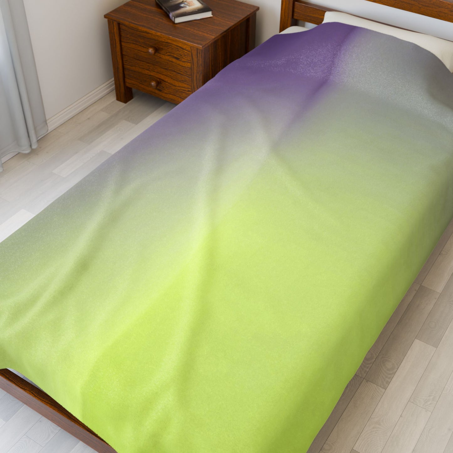 Purple Golden Fade Velveteen Plush Blanket, 60" x 80"