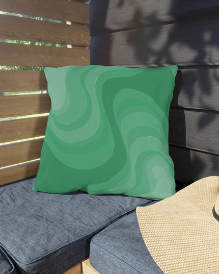 Mint Green Wavey 18" x 18" Outdoor Pillow