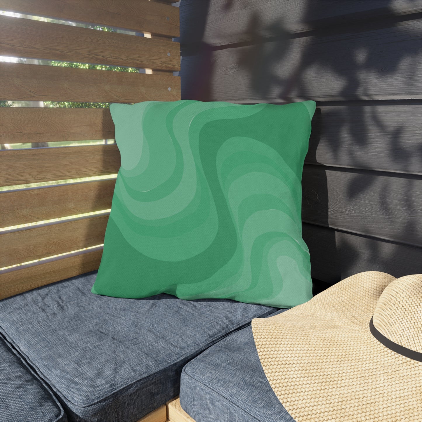 Mint Green Wavey 18" x 18" Outdoor Pillow